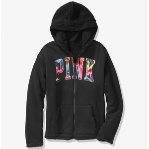 NWOT PINK Reversible Sherpa Lined Full Zip
